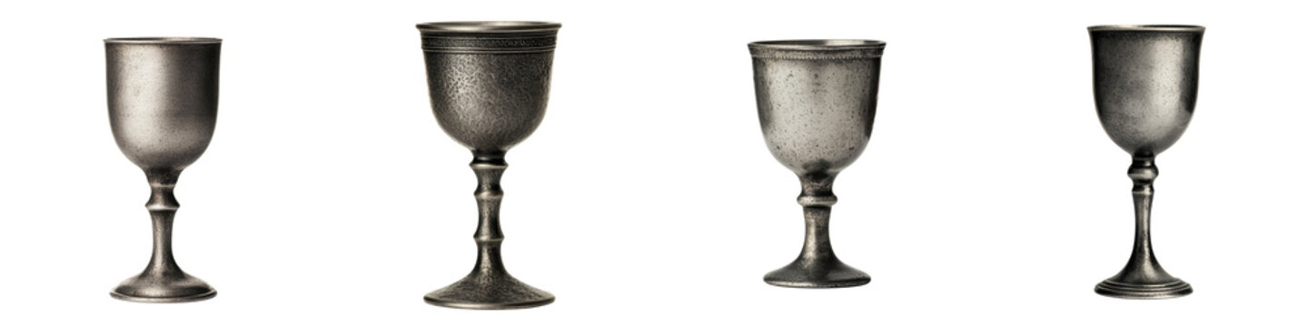 Pewter Goblet in Medieval-Style Drinking Vessel
