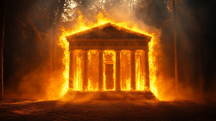 Stock photo description: A stunning artistic representation of Mount Olympus, the divine abode of gods in Greek mythology, symbolizing power, beauty, and the mythical world of ancient Greek deities