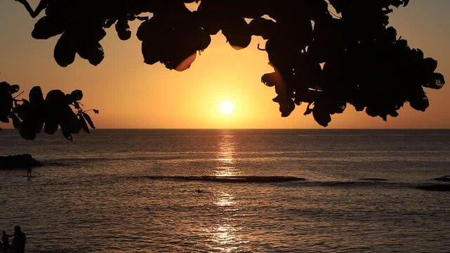 Sunset at Three Tables Pupukea in Oahu, Hawaii