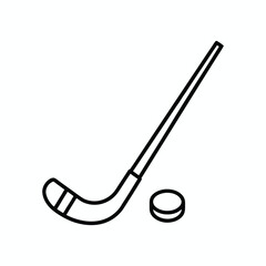 hockey stick and puck