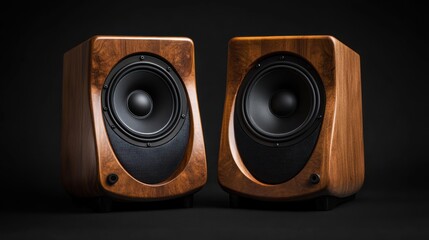 Fototapeta premium High-quality wooden speakers