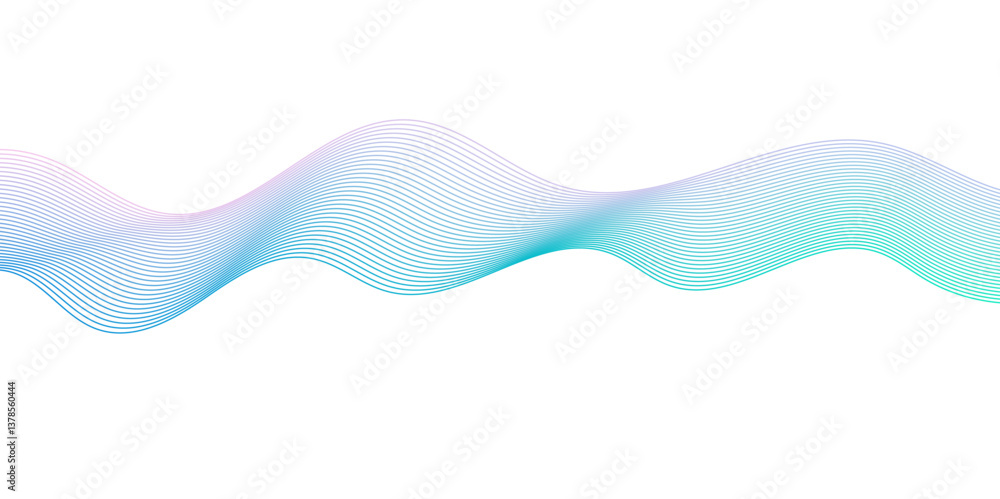 Poster abstract blue flow blend wave lines and technology background. background lines wave abstract stripe