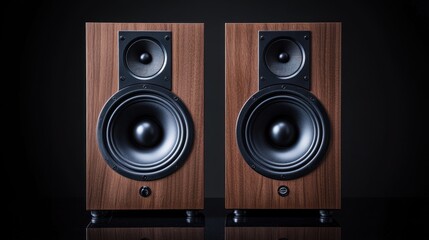 High-quality wooden speaker pair