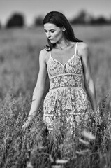 young woman in a field