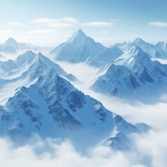 Obraz premium Breathtaking Alpine Snow-Capped Mountain Peaks: A Scenic Outdoor Adventure Panorama