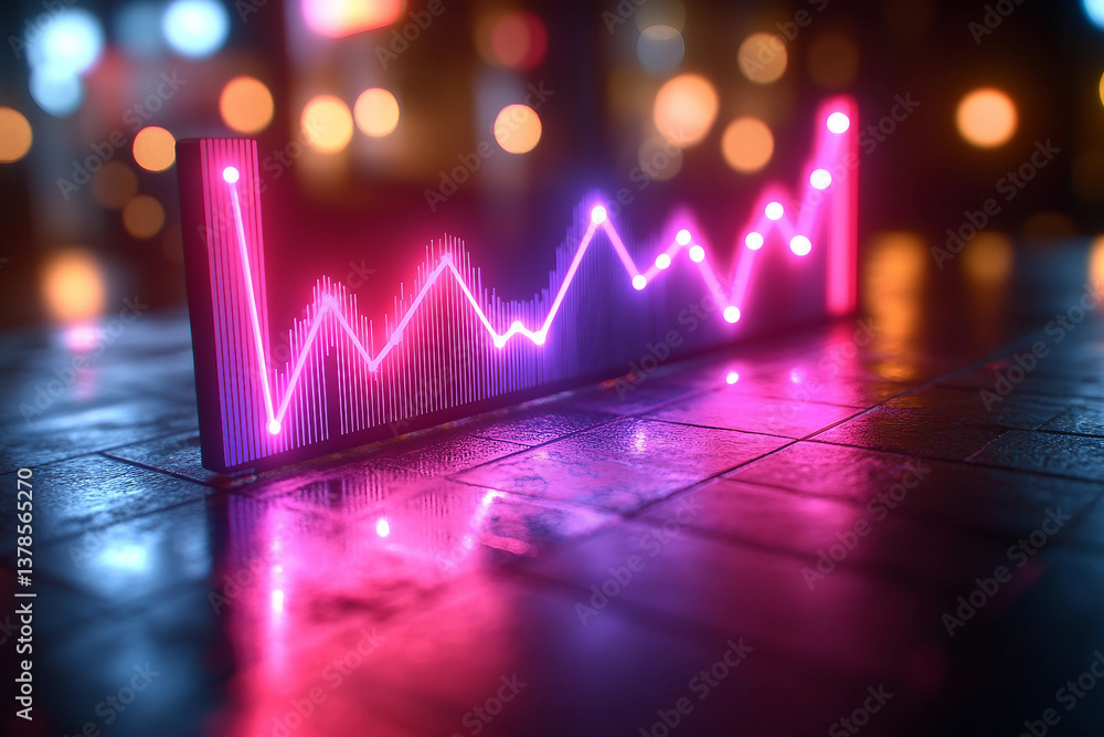 Poster an image featuring a gradient background with glowing holographic elements, generated with ai