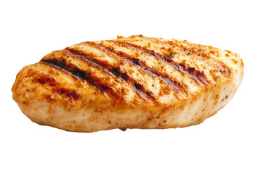Juicy grilled chicken breast isolated on white background, cut out