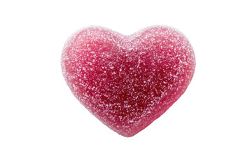 Fototapeta premium Red sugary heart-shaped candy on black background, cut out