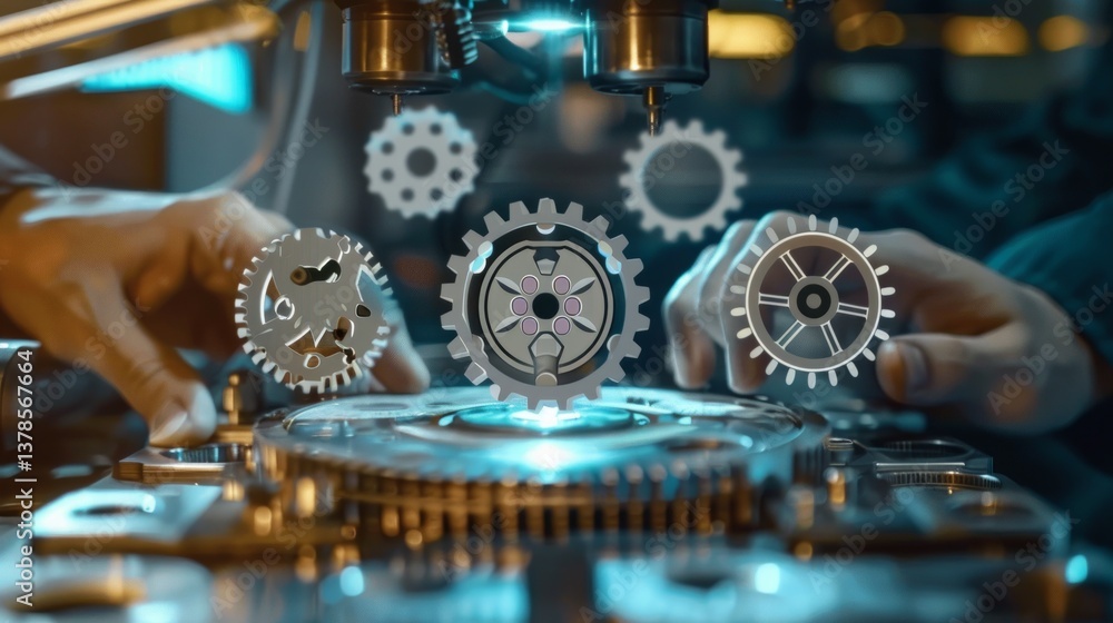 Poster specialized in machinery automation and industrial technology visualization for efficiency and innov