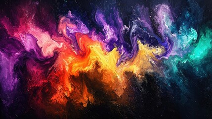 Fototapeta premium Colorful Abstract Swirls Painting.