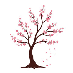 Obraz premium A Close up of a Tree With Pink Flowers Blowing in the Wind