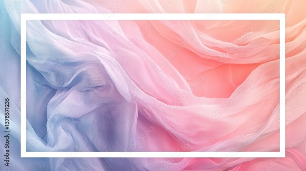 Poster soft, iridescent hues blend in an abstract design with a white frame, creating a perfect canvas for 