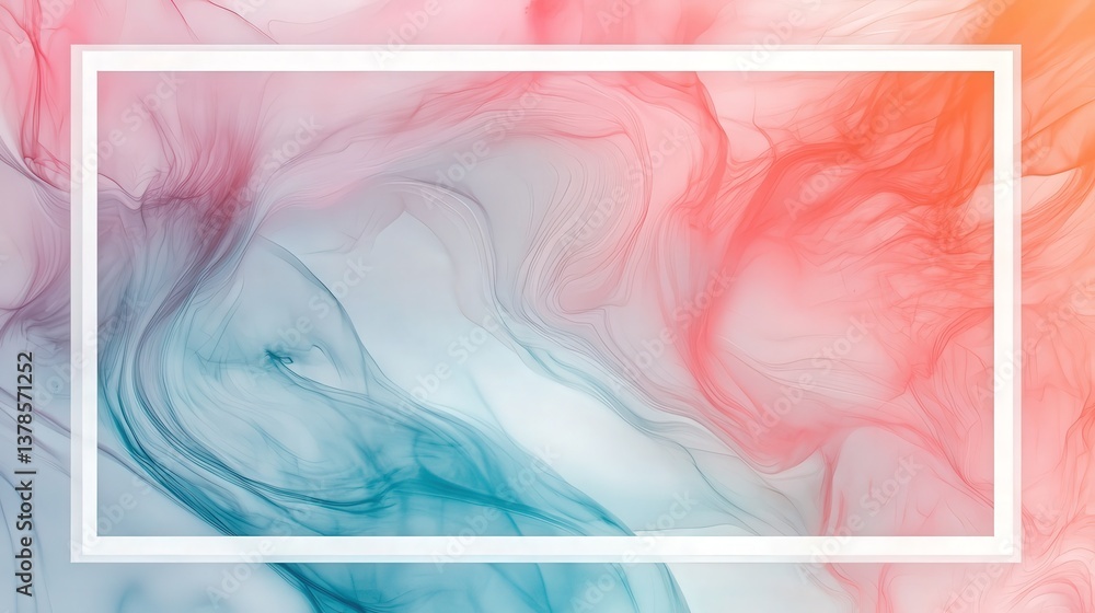Poster soft, iridescent hues blend in an abstract design with a white frame, creating a perfect canvas for 