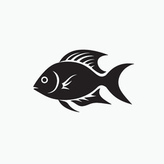 Fototapeta premium A cartoon vector illustration depicts a salmon, a marine animal from the sea