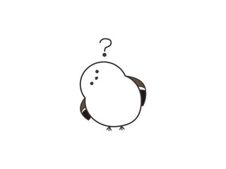 はてなを浮かべるシマエナガ