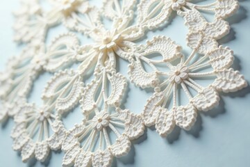 Geometric design in off-white lace, close-up view , detail, mesh, pattern