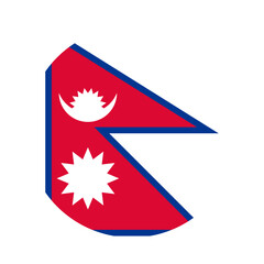 Obraz premium Round Nepal flag icon