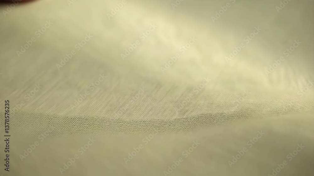 Poster A piece of fabric with a pattern on it. The pattern is blurry and the fabric is white