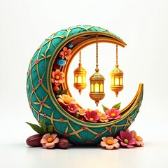 moon and lantern for ramadan decoration