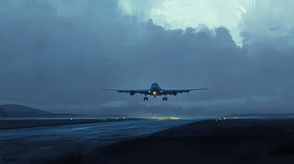 The airplane departs the runway, climbing rapidly as it embarks on its journey through the vast expanse of the sky.