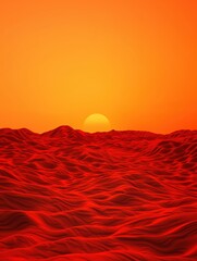 Heat waves distorting landscape amid global warming desert environment digital illustration surreal viewpoint