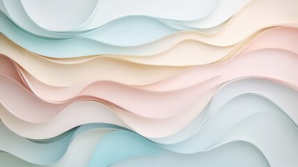 soft yet engaging abstract background made of cut paper layers in pastel tones.