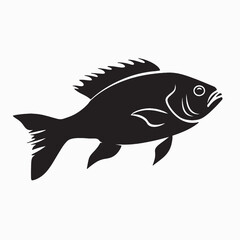 Fototapeta premium A vibrant vector illustration depicts a cartoon fish, a marine animal from the ocean