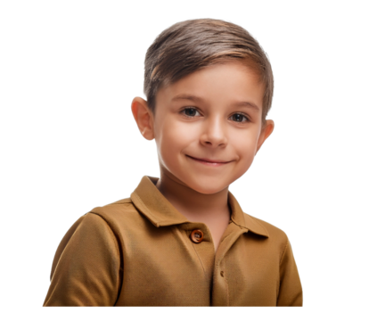 garçon sur un fond blanc