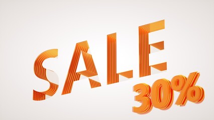 30% sale on cream background