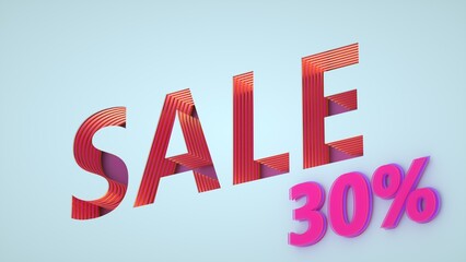 30% sale on blue background