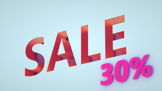 30% sale on blue background