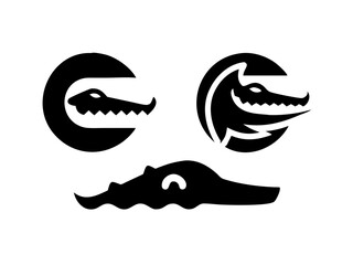 Obraz premium Black the crocodile logo 