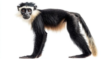 Obraz premium High quality detailed image of monkey standing isolated against clean white background