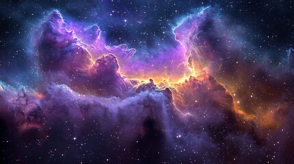 Fototapeta premium Vibrant Nebula Cosmic Landscape