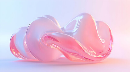 Abstract Pink Iridescent Shape Wavy Surface Modern Background with Smooth Texture and Elegant Look in 3D Rendering