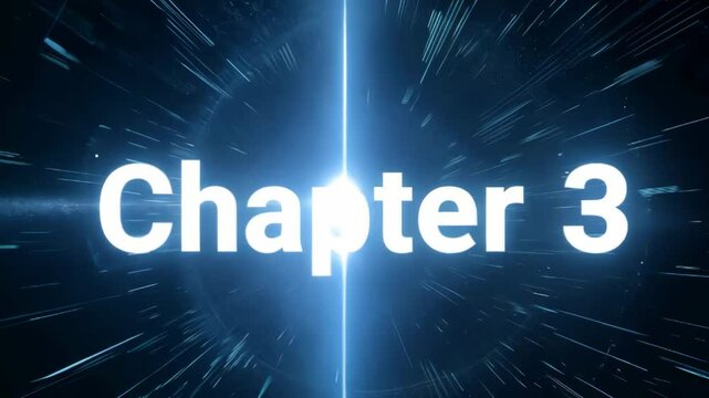 The word chapter 3 is shown in a blue and white font. The font is bold and the word is large