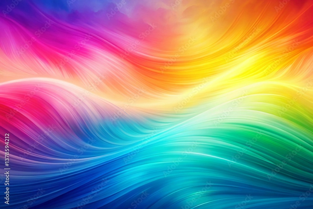 Poster vibrant abstract gradient with smooth, blended hues creating a soft, dreamy, and colorful visual eff