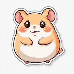 Fototapeta premium Cute Cartoon Hamster Character with Big Eyes and Round Body