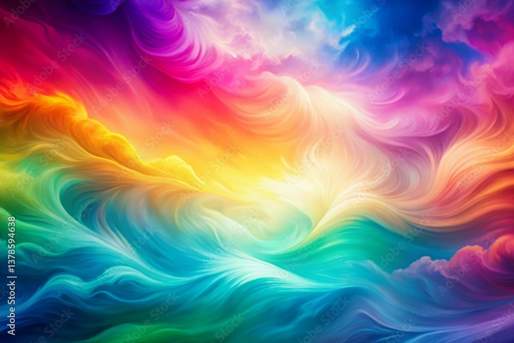 Poster vibrant abstract gradient with smooth, blended hues creating a soft, dreamy, and colorful visual eff