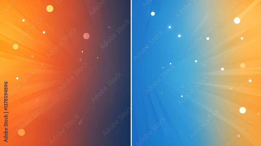 Aufkleber a vibrant gradient design featuring warm orange tones on the left and cool blue tones on the right, 