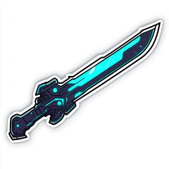 Obraz premium Futuristic Sci-Fi Sword in a Bold Design with Neon Accents