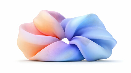 Abstract Torus Knot in Gradient Blue and Orange on White Background with Intricate Textured Surface Detailed Geometric Design