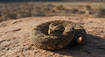 Naklejka premium Rattlesnake in Desert