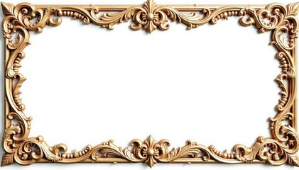 Intricate Roman-inspired border on pure white , texture, antique, abstract