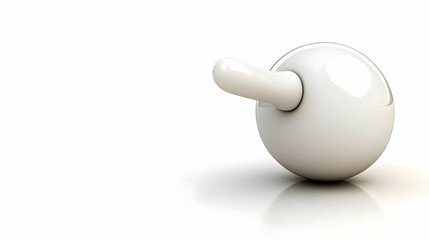 Abstract White Sphere with Rounded Protusion on White Background Three Dimensional Clean Smooth