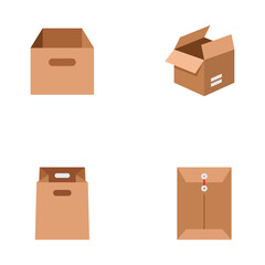set of cardboard boxes