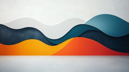 Naklejka premium Abstract wall design with layered colors