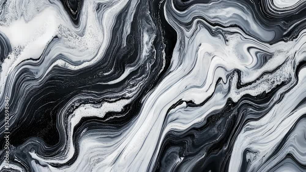 Poster abstract black and white marble texture with intricate swirling patterns for website backgrounds, pr