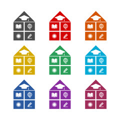 House smart logo icon isolated on white background. Set icons colorful