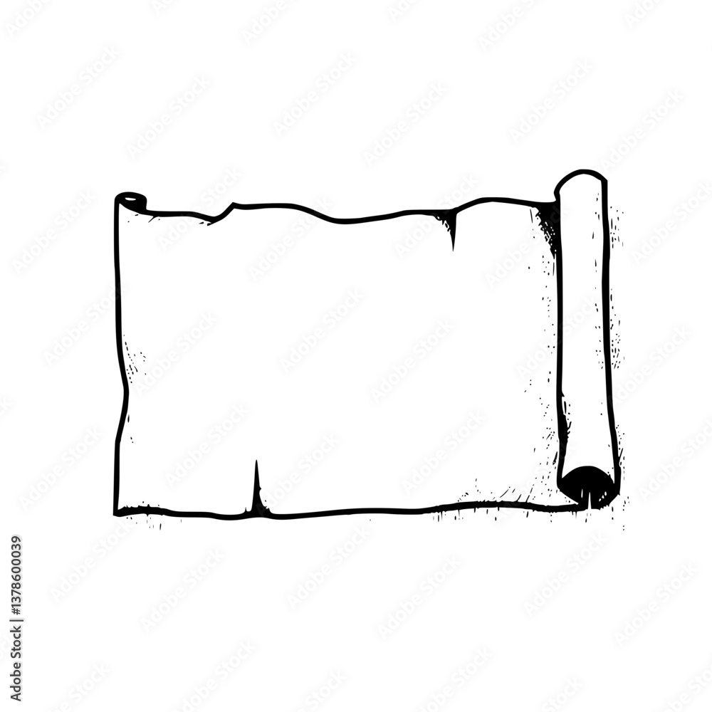 Poster antique scroll for important messages - unrolled with care and ready to receive the most precious ha